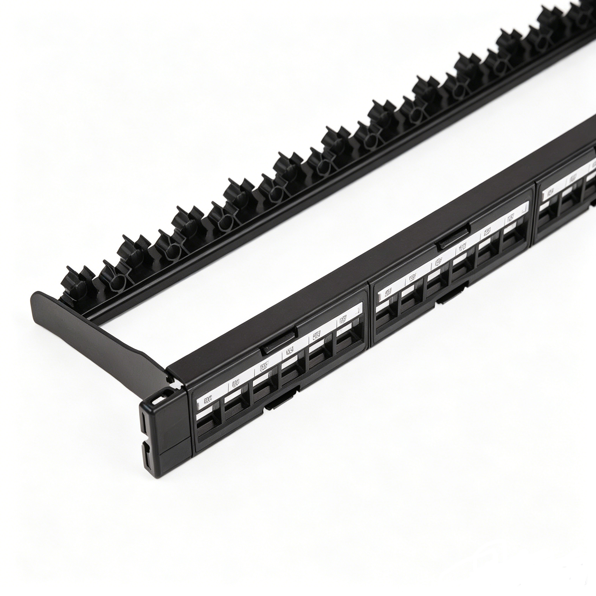 1U 24 Port Empty Modular Patch Panel With Cable Management Bar