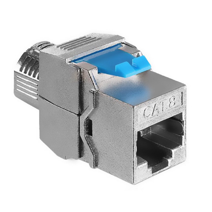 CAT8 Keystone Jack Tool-Free, Shielded 40G Ethernet Module 