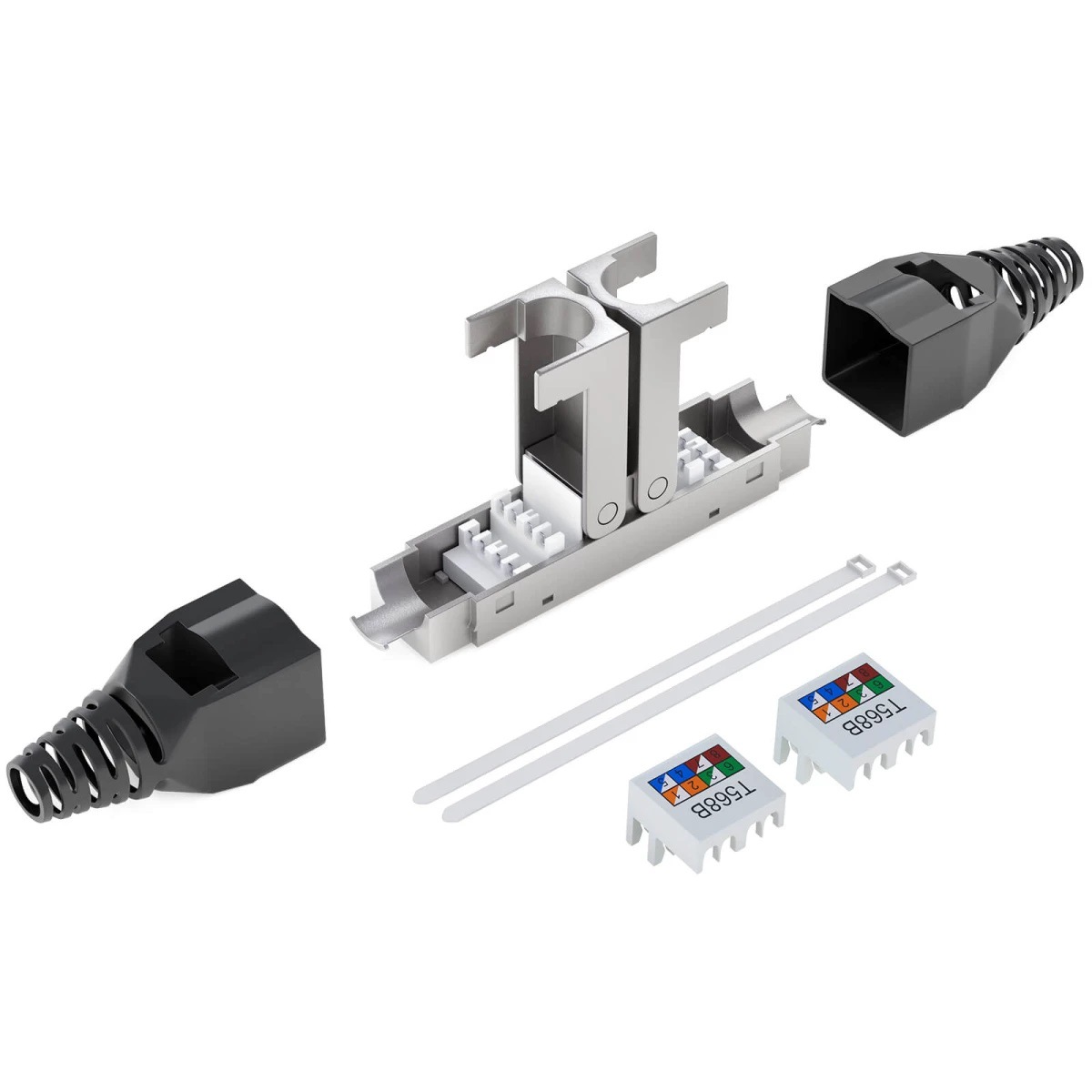 CAT7 Keystone Jack Tool-Free, Shielded 10G Ethernet Module, LSA IDC RJ45 Connector for Wall Plate Patch Panel 