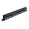 1U Cable Management Panel，12 Slot Rack Mount Cable Organizer With Cover