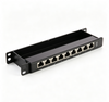 12 Port 0.5U Cat6A STP Shielded Patch Panel 10 Inch Rack Mount 10Gigabit RJ45 Network Patch Panel