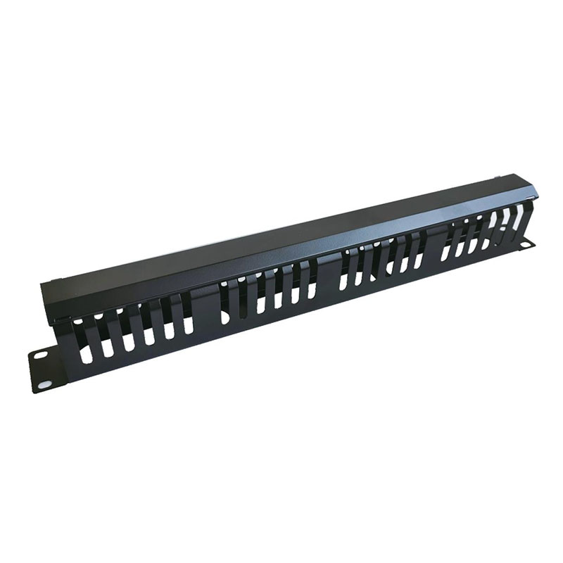 1U 24 Slots Cable Management Panel 19 Inch Rack Mount Cable Organizer