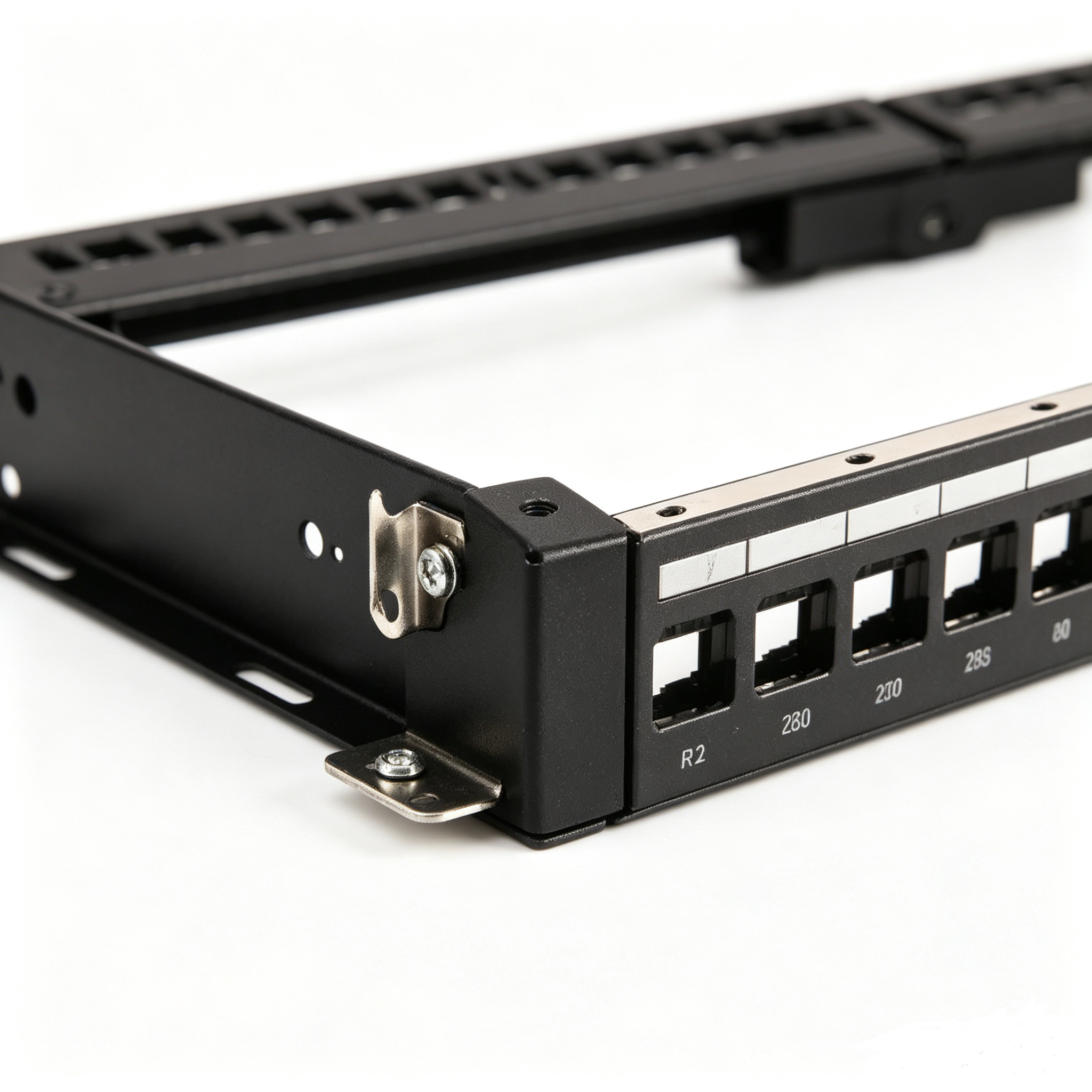 1U 19 Inch 24 Port V Type Angled Blank Keystone Patch Panel Empty Frame