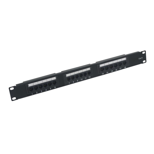 19 Inch 1U Rack Mount Patch Panel Cat5e Cat6 12/18/24/48 Port