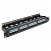 24 Port Cat6 UTP Patch Panel 1U Rack Mount With Cable Management Bar