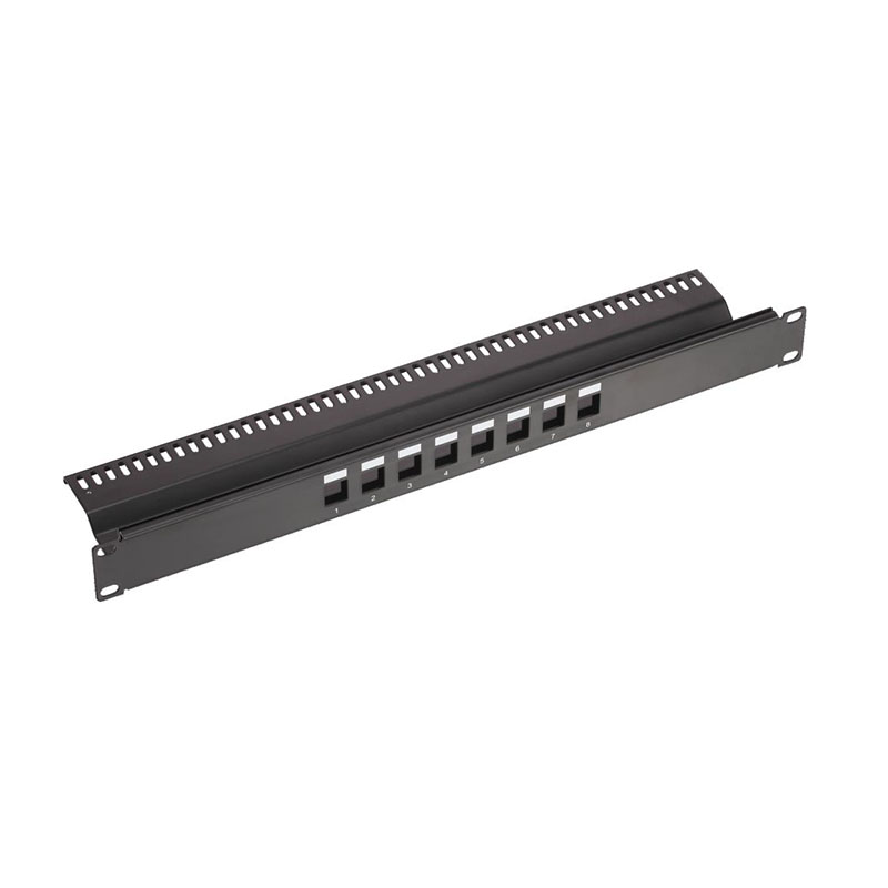 12 Port Empty Keystone Patch Panel 1U 19 Inch Rack Mount With Cable Management Bar