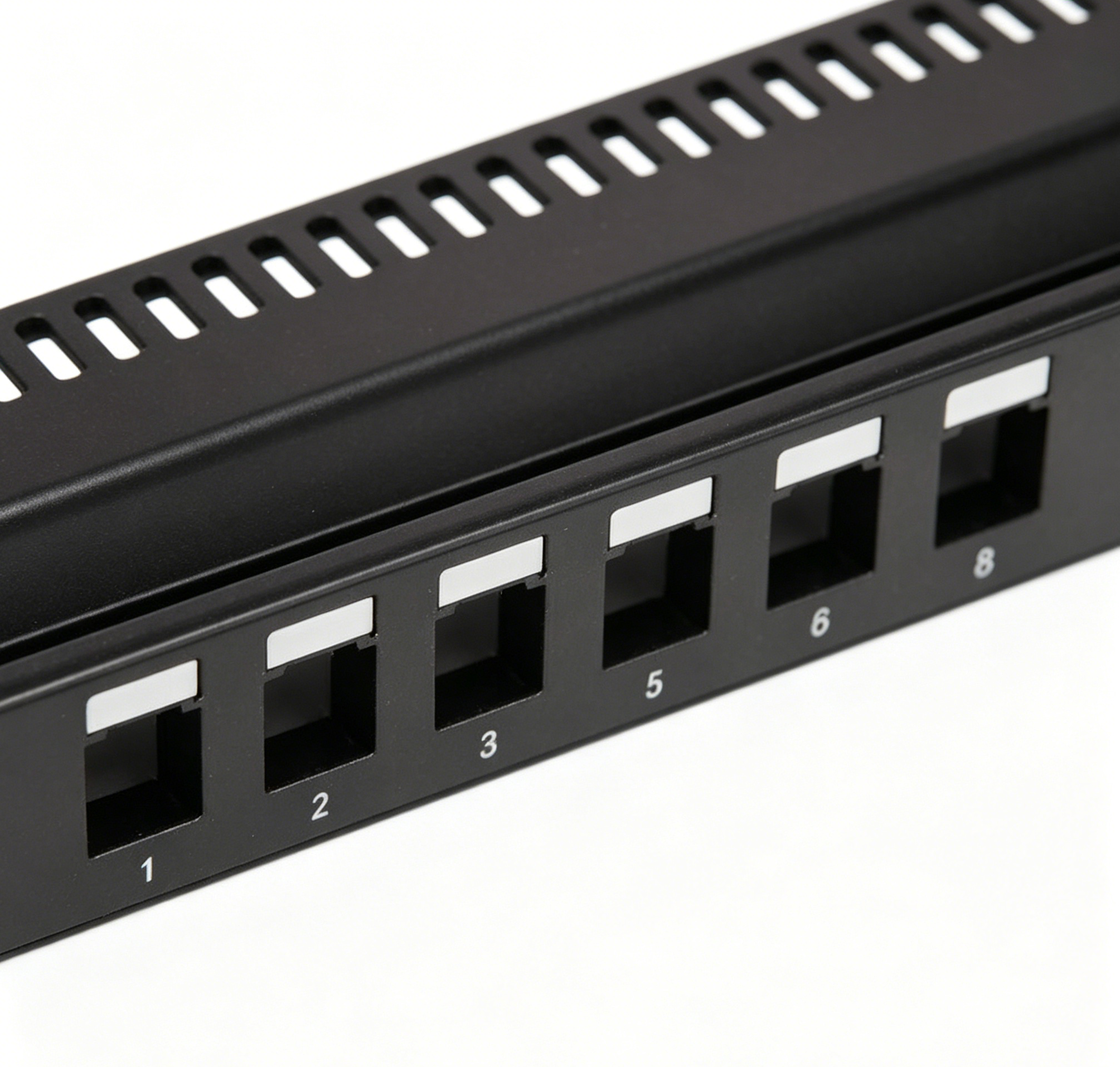 12 Port Empty Keystone Patch Panel 1U 19 Inch Rack Mount With Cable Management Bar
