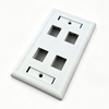 US Standard 120 Type 4 Port Keystone Wall Plate, Matt Finish Faceplate for RJ45 RJ11 Keystone Jack