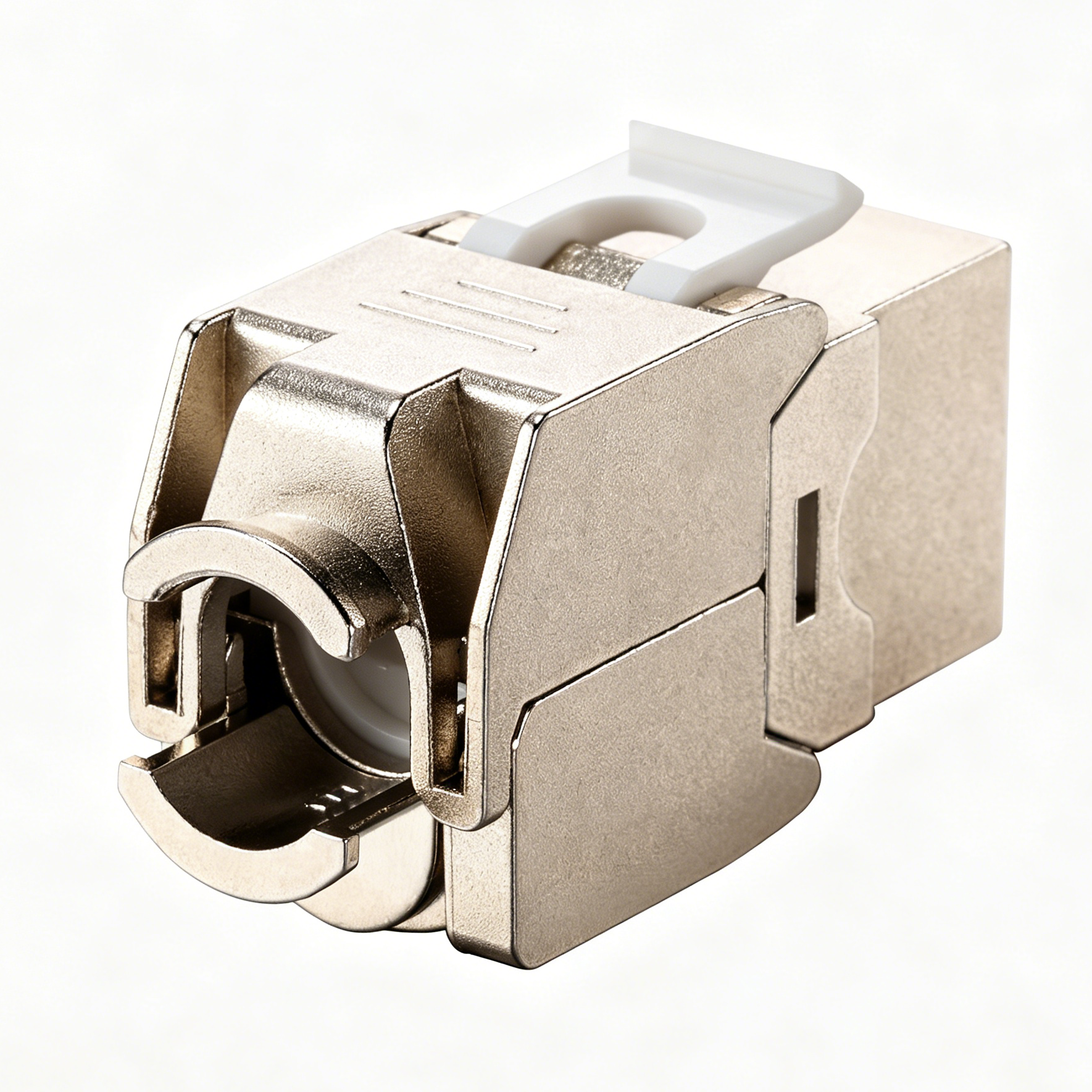 Shielded Cat6a Keystone Module Tool-Free, Zinc Alloy RJ45 Coupler with Dust Cover, Cat6a Ethernet Inline Module