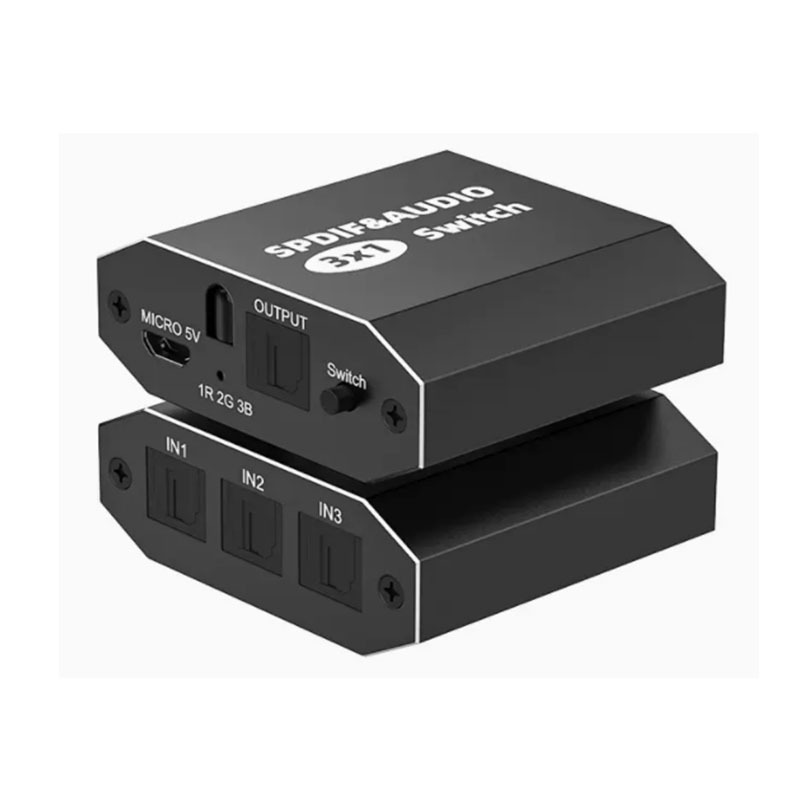 3x1 Optical Audio Switch SPDIF Toslink with Remote Control for Soundbar