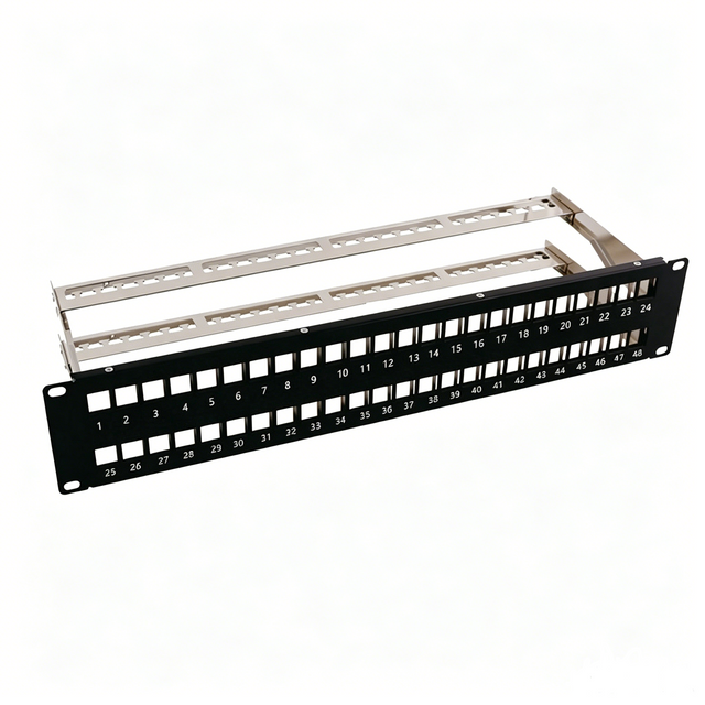 2U 48 Port Blank Modular Patch Panel 19 Inch Rack Mount Empty Network Patch Panel Frame