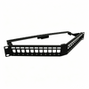 128° Angled Blank Patch Panel 1U 19 Inch 12/24 Port Empty Keystone Network Patch Panel with Ground Wire
