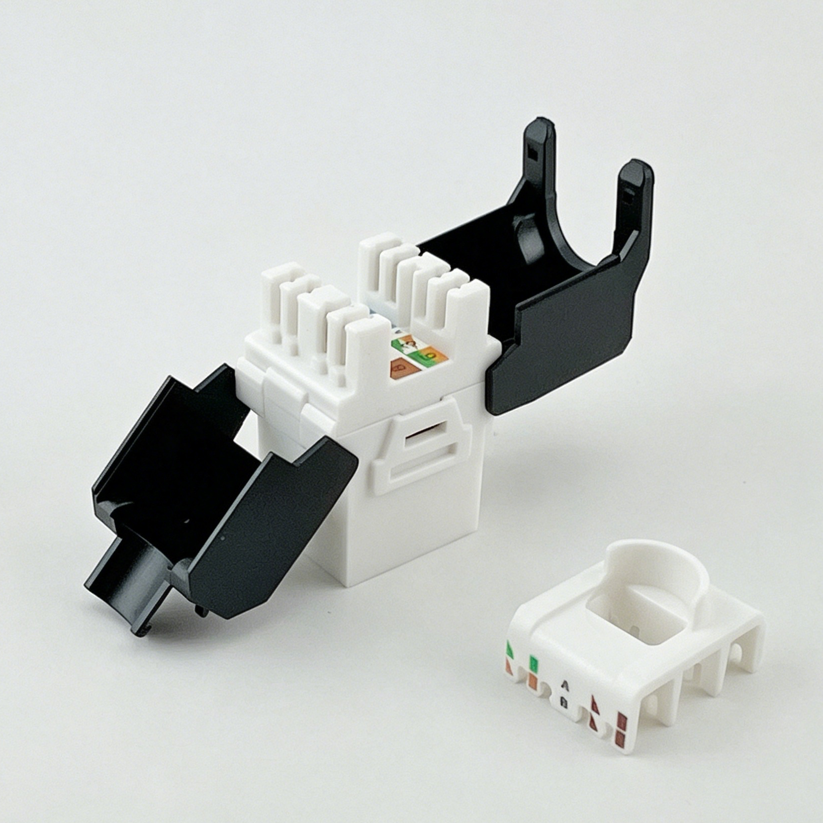 180 Degree Cat6a Keystone Jack Tool-Free, 10G UTP Keystone Coupler 