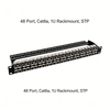 48-Port 1U High Density Shielded Cat6a Patch Panel with Cable Management