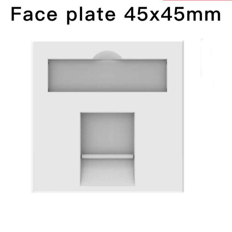 45x45mm French Wall Plate, 1 Port Keystone Faceplate for RJ45 Module