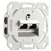 German Style 80x80mm Zinc Alloy Faceplate, Cat6a Dual Port Angled Keystone Faceplate, European 2 Port Panel 