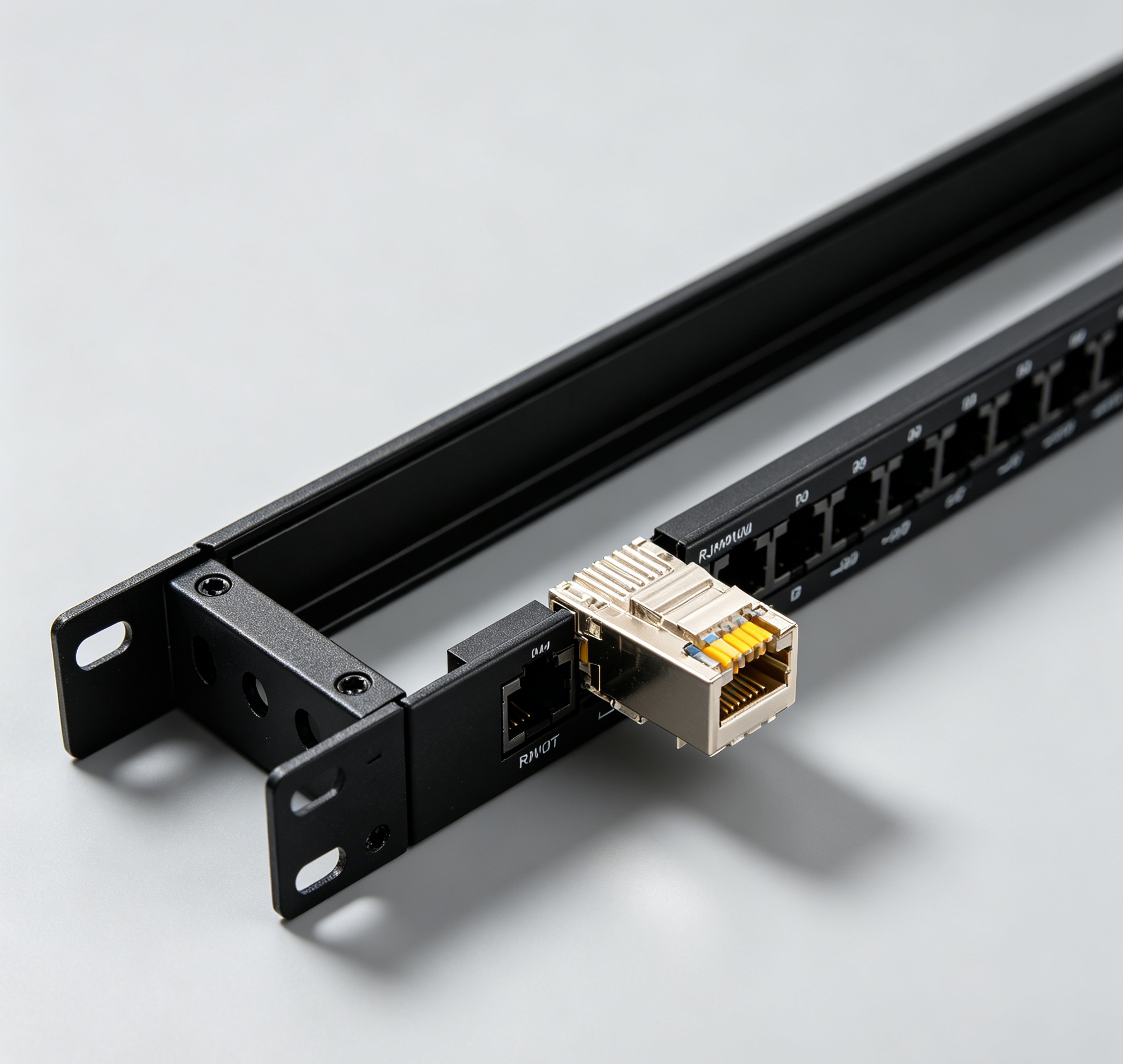 24 Port Pass Through Patch Panel 1U 19 Inch Rack Mount RJ45 Ethernet Patch Panel