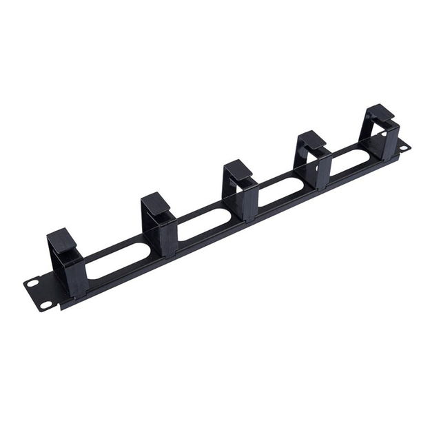 1U 19 Inch 5 Rings Rack Cable Management Bar, Metal Horizontal Cable Organizer for Server Cabinet