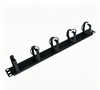 1U Rack Mount Cable Manager 5 D-Ring Metal Cable Organizer with Dust Brush for Standard 19'' Server Network Cabinet