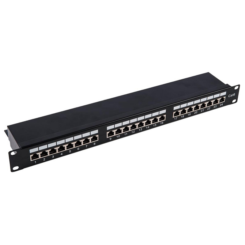 19 Inch 1U Rack Mount Patch Panel Cat5e Cat6 12/18/24/48 Port