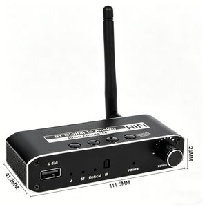 Bluetooth 5.1 Audio Receiver with Volume Control for Home Stereo System