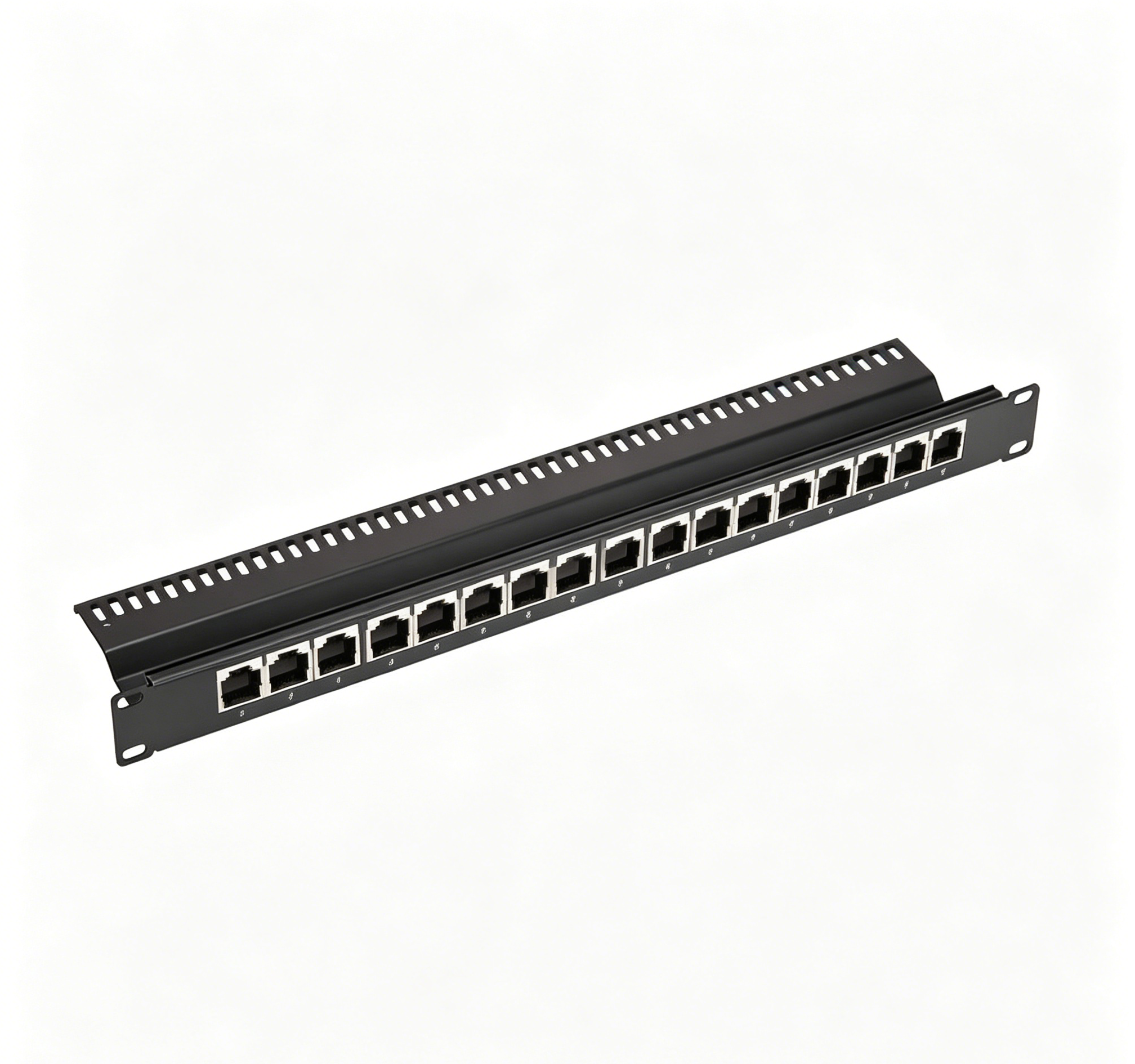 12 Port Empty Keystone Patch Panel 1U 19 Inch Rack Mount With Cable Management Bar