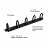 1U 19 Inch Rack Mount Cable Management Panel with 5 Plastic U Rings For Server Cabinet