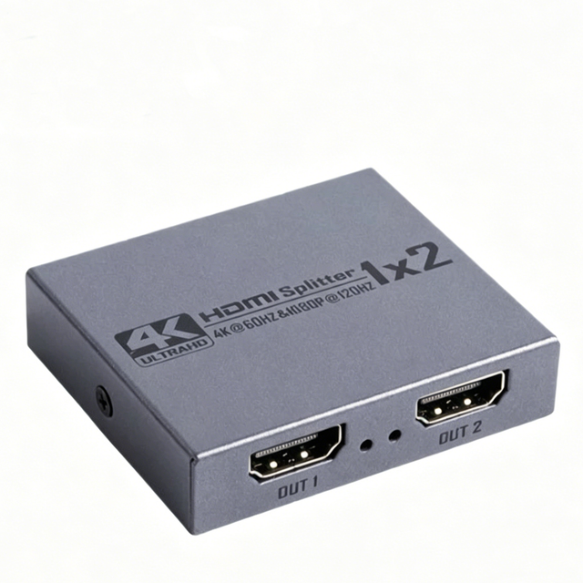 1x2 HDMI 2.0 Splitter 4K60Hz for Dual Monitors with HDCP 2.3