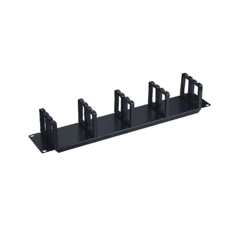 1U 19 Inch 5 Rings Rack Cable Management Bar, Metal Horizontal Cable Organizer for Server Cabinet