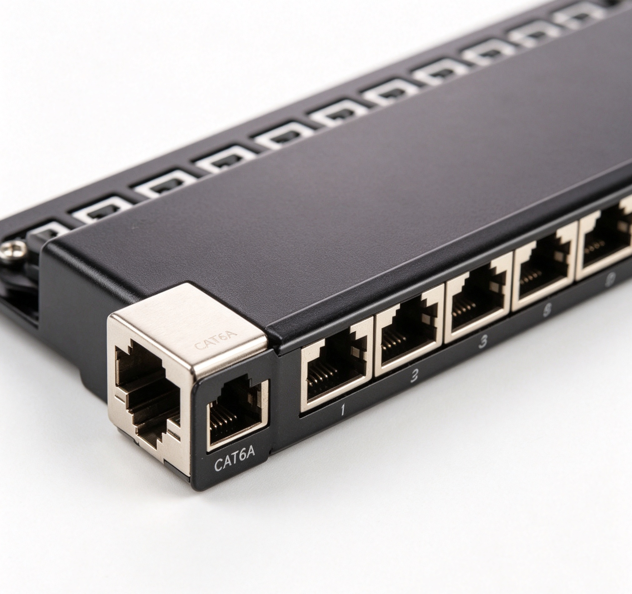 12 Port 0.5U Cat6A STP Shielded Patch Panel 10 Inch Rack Mount 10Gigabit RJ45 Network Patch Panel