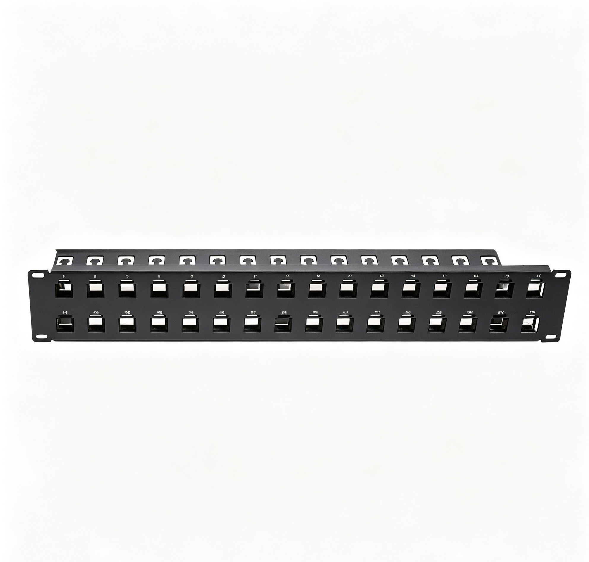 24 Port 1U Empty Modular Shielded Patch Panel, 19" Rack Mount
