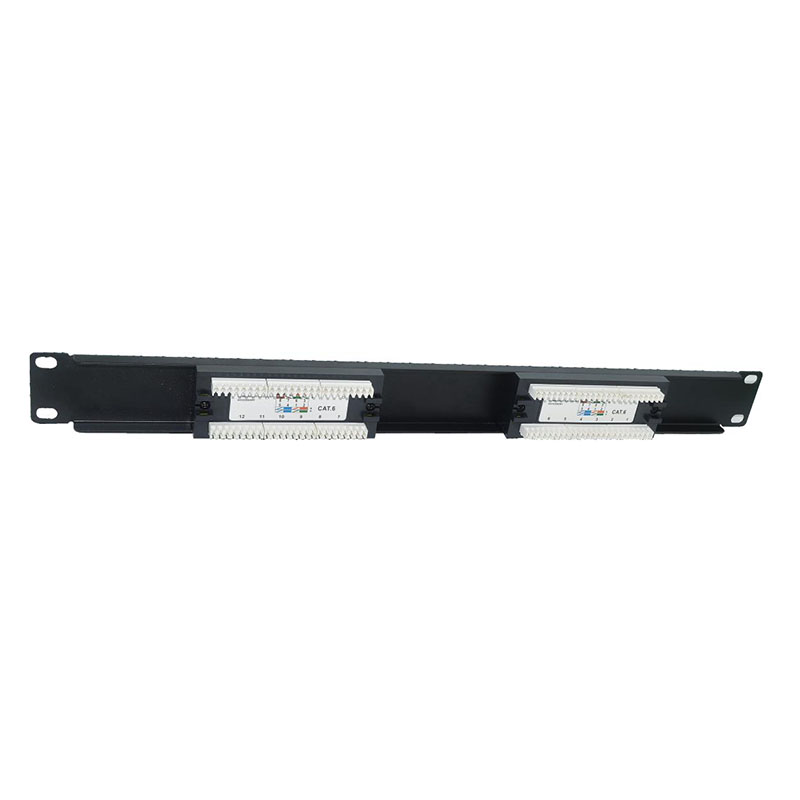 12 Port Cat6 RJ45 Patch Panel 1U 19 Inch Rack Mount Ethernet Patch Panel