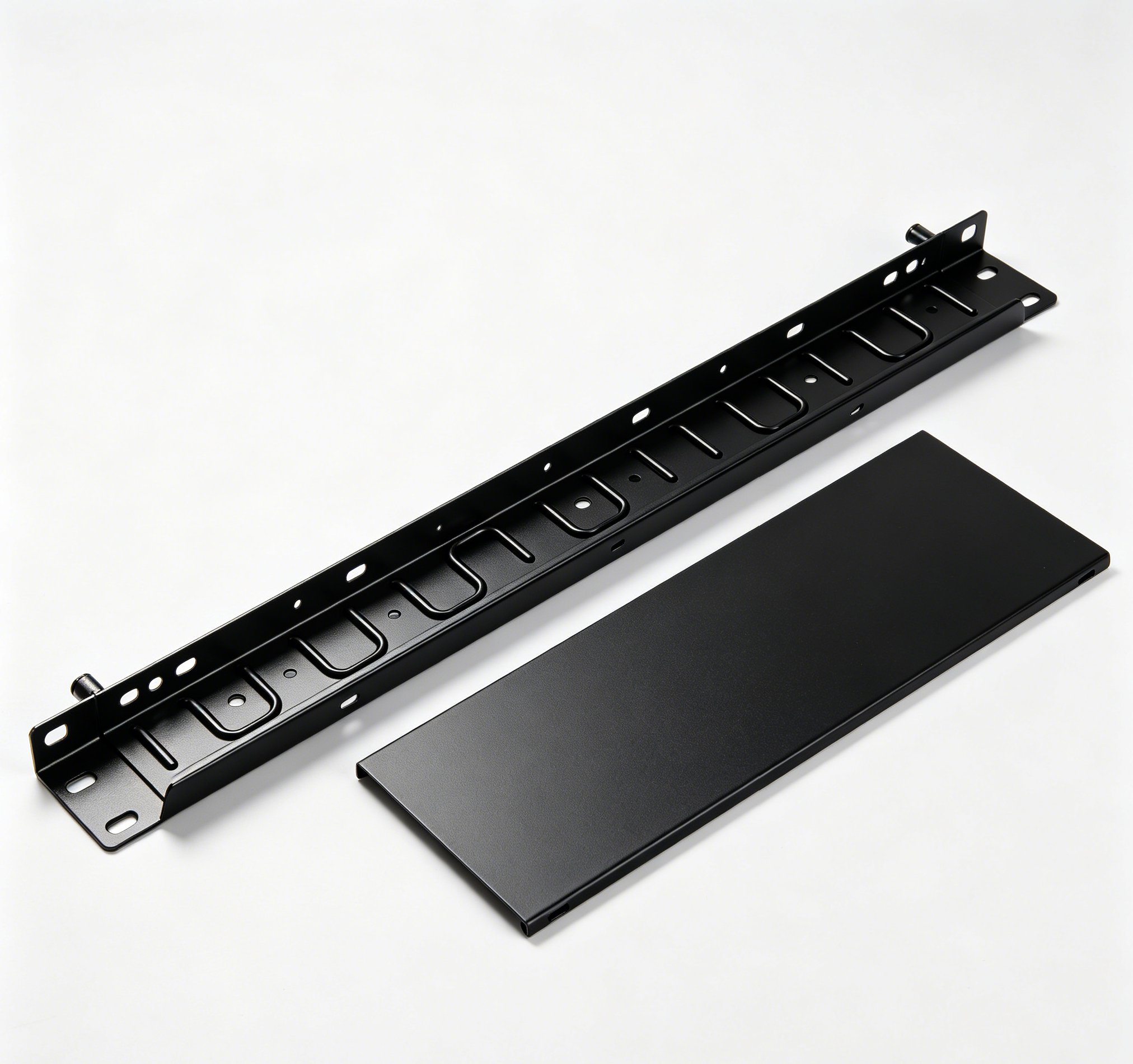 1U 19 Inch Metal Cable Management Panel With Cover Rack Cable Organizer