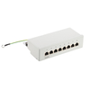 8 Port Cat6 Shielded Desktop Patch Panel, STP Wall Mount Mini RJ45 Patch Box with Ground Wire