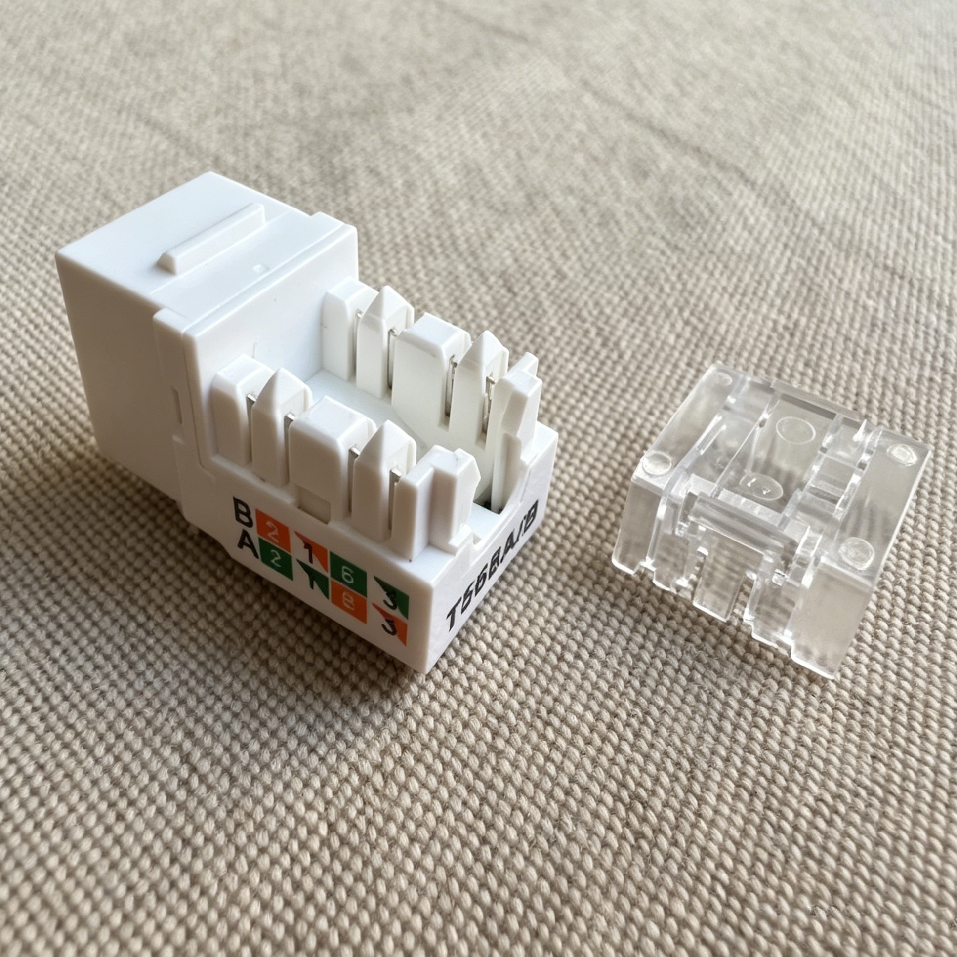 Unshielded Cat6a Keystone Jack, 90-Degree Punch Down Type RJ45 Module