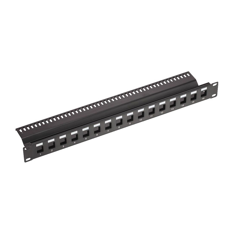 12 Port Empty Keystone Patch Panel 1U 19 Inch Rack Mount With Cable Management Bar