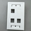 US Standard 120 Type 4 Port Keystone Wall Plate, Matt Finish Faceplate for RJ45 RJ11 Keystone Jack
