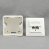 80x80mm German Style Angled Keystone Wall Plate, Single Port / Dual Port Zinc Alloy Faceplate for Cat5e Cat6 RJ45 Module