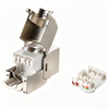 Shielded Cat6a Keystone Module Tool-Free, Zinc Alloy RJ45 Coupler with Dust Cover, Cat6a Ethernet Inline Module