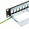 24 Port 1U Blank Shielded Patch Panel Frame