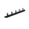 1U 19 Inch Rack Mount Cable Management Panel with 5 Plastic U Rings For Server Cabinet