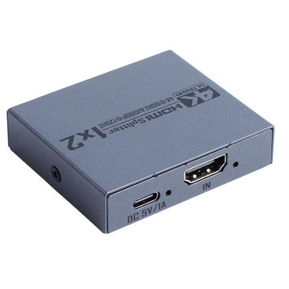 1x2 HDMI 2.0 Splitter 4K60Hz for Dual Monitors with HDCP 2.3