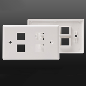 4 Port Keystone Wall Plate, US Standard 120 Type Faceplate for RJ45 RJ11 Keystone Jack