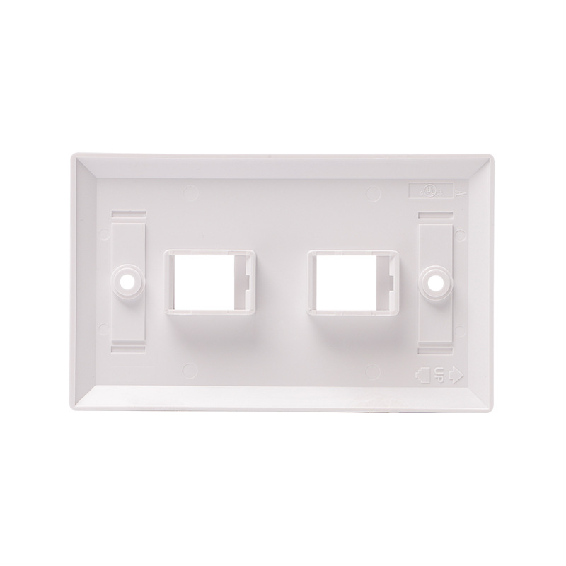 2 Port Keystone Wall Plate, US Standard 120 Type Faceplate for RJ45 RJ11 Keystone Jack