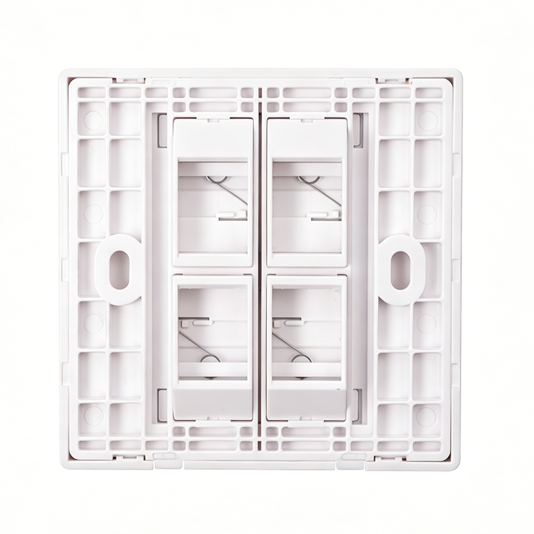 4 Port Keystone Wall Plate, 86 Type ABS Faceplate for RJ45 RJ11 Keystone Jack
