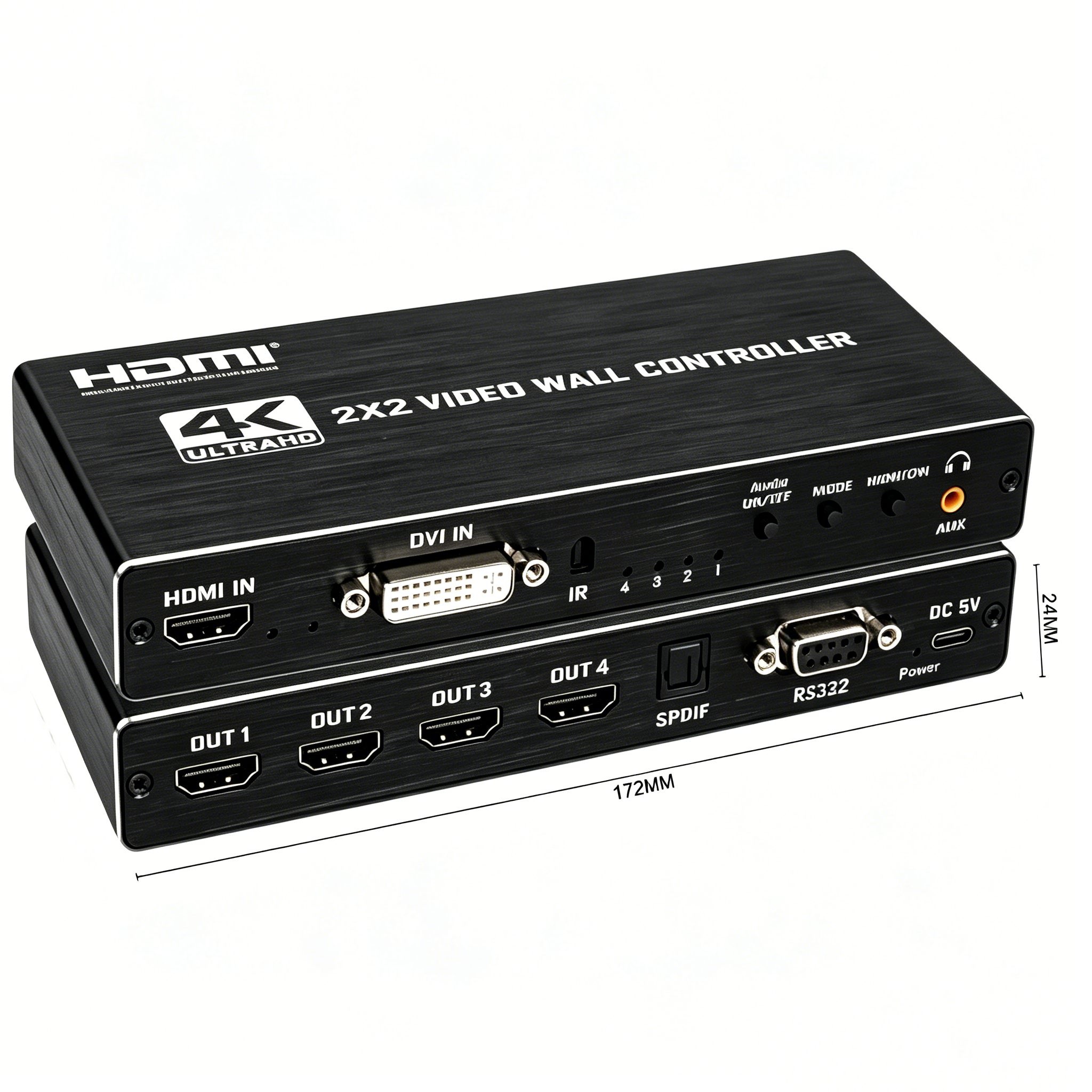 HDMI 1.4 Multi-Screen Splitter with Remote,2x2 HDMI Video Wall Controller 4K