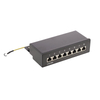 8 Port Cat6 Shielded Desktop Patch Panel, STP Wall Mount Mini RJ45 Patch Box with Ground Wire