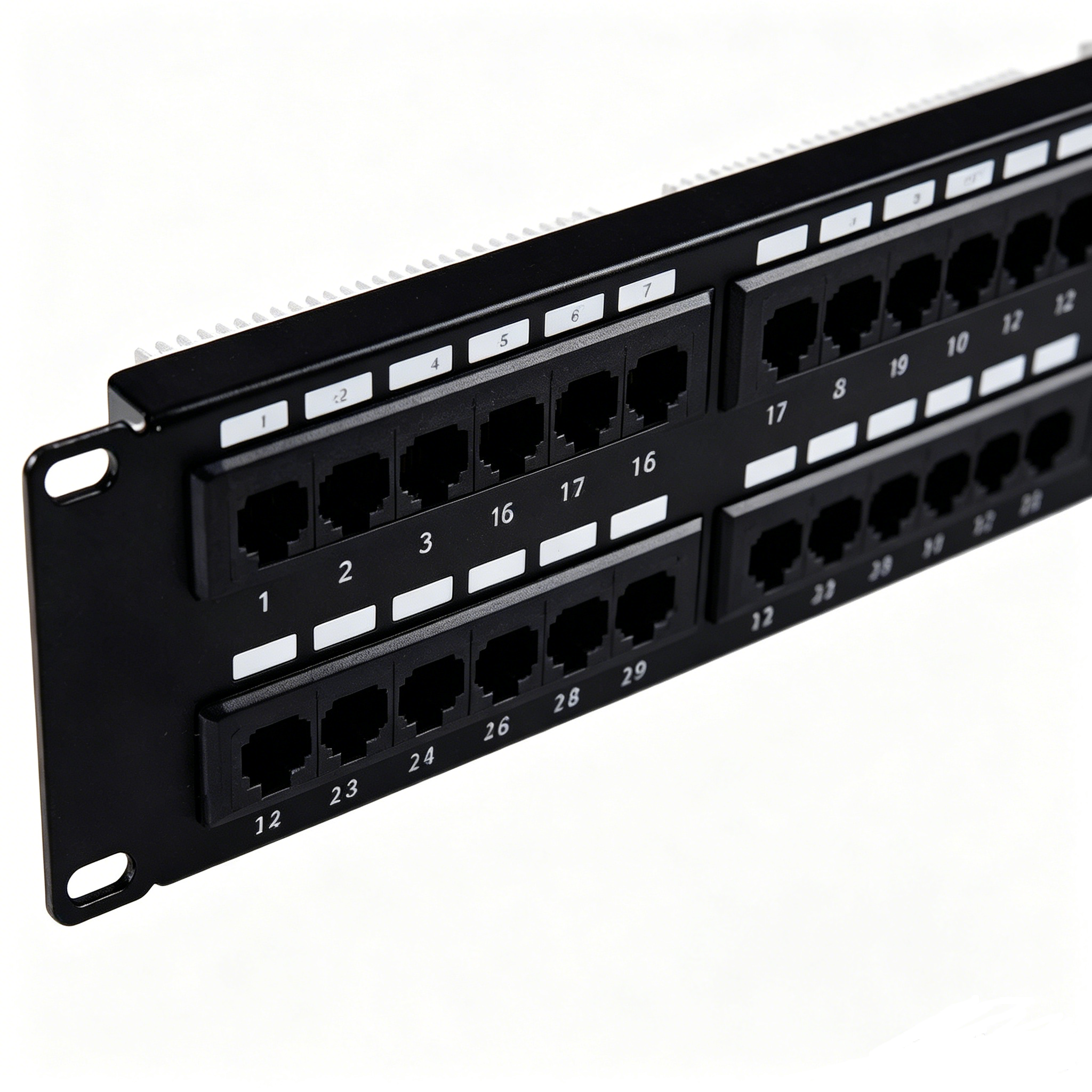 48 Port CAT6 UTP Patch Panel 1U 19 Inch Rack Mount RJ45 Network Patch Panel