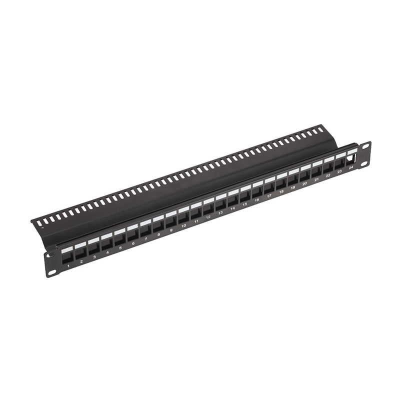 12 Port Empty Keystone Patch Panel 1U 19 Inch Rack Mount With Cable Management Bar