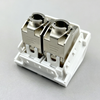 2 Port French Style Angled Faceplate, 45x45mm Zinc Alloy Keystone Jack, European Style 45 Type Dual Hole Panel